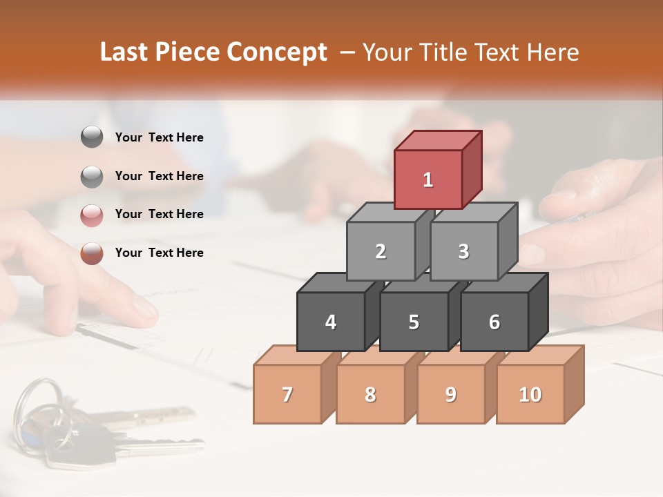 A Group Of People Sitting Around A Table With Keys PowerPoint Template