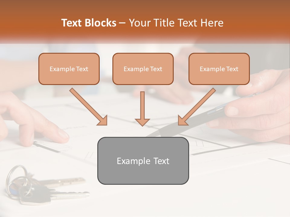 A Group Of People Sitting Around A Table With Keys PowerPoint Template