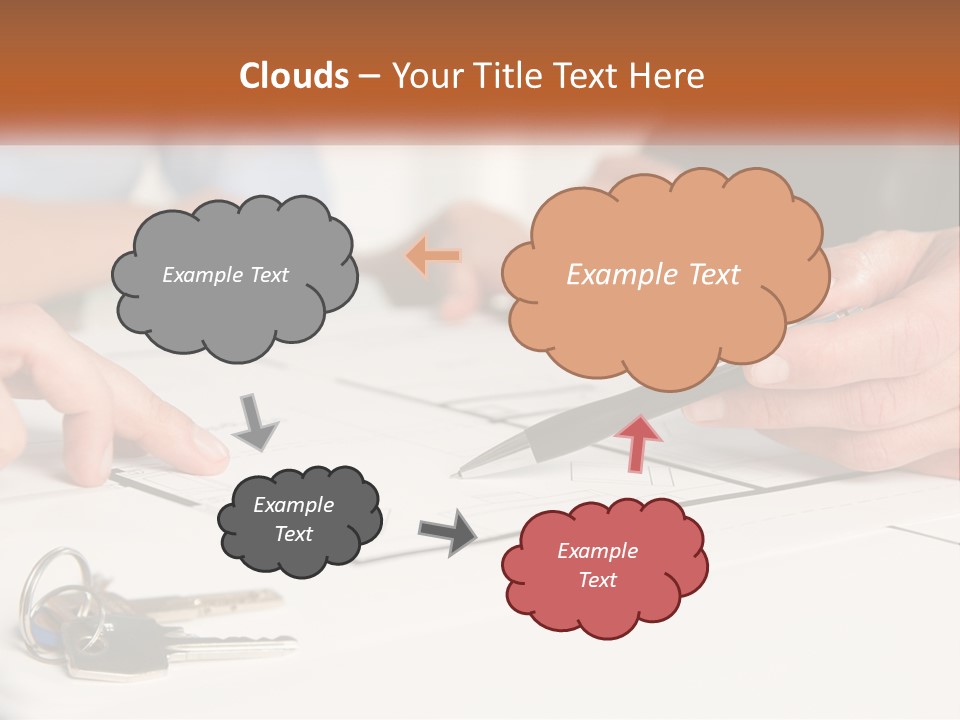 A Group Of People Sitting Around A Table With Keys PowerPoint Template