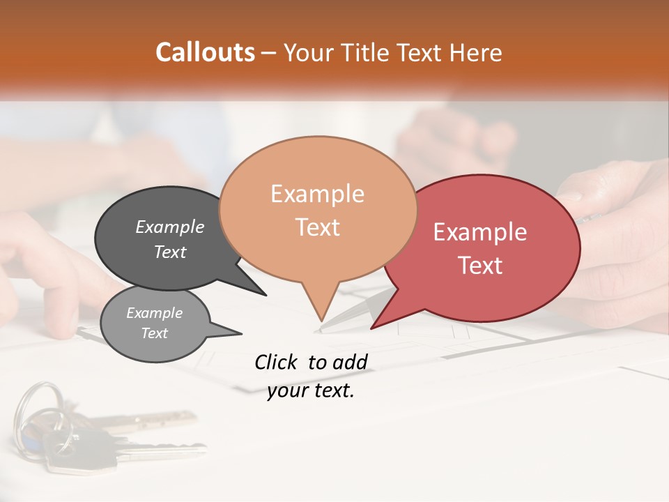 A Group Of People Sitting Around A Table With Keys PowerPoint Template