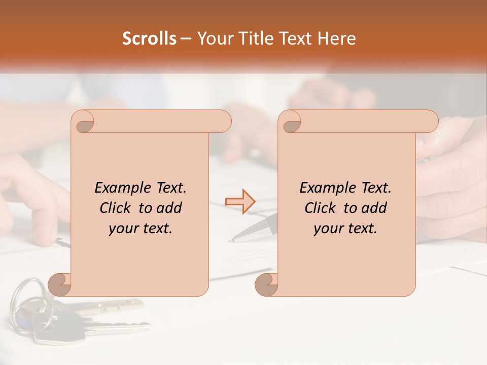 A Group Of People Sitting Around A Table With Keys PowerPoint Template