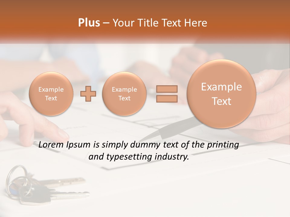A Group Of People Sitting Around A Table With Keys PowerPoint Template