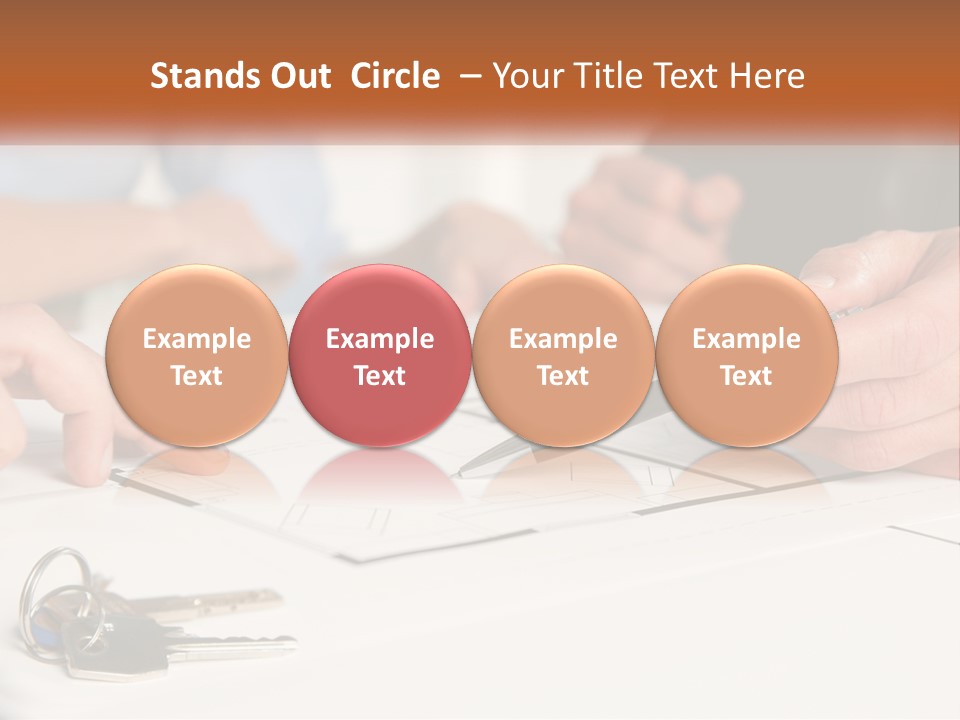 A Group Of People Sitting Around A Table With Keys PowerPoint Template