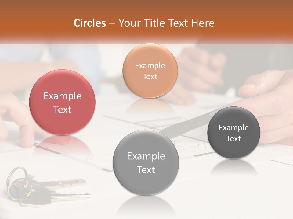 A Group Of People Sitting Around A Table With Keys PowerPoint Template