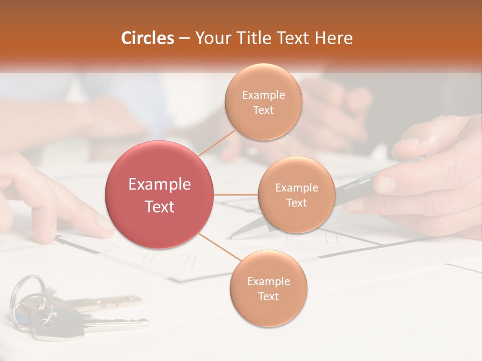 A Group Of People Sitting Around A Table With Keys PowerPoint Template