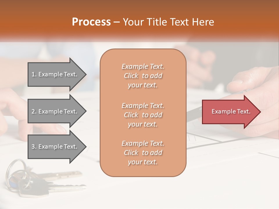 A Group Of People Sitting Around A Table With Keys PowerPoint Template