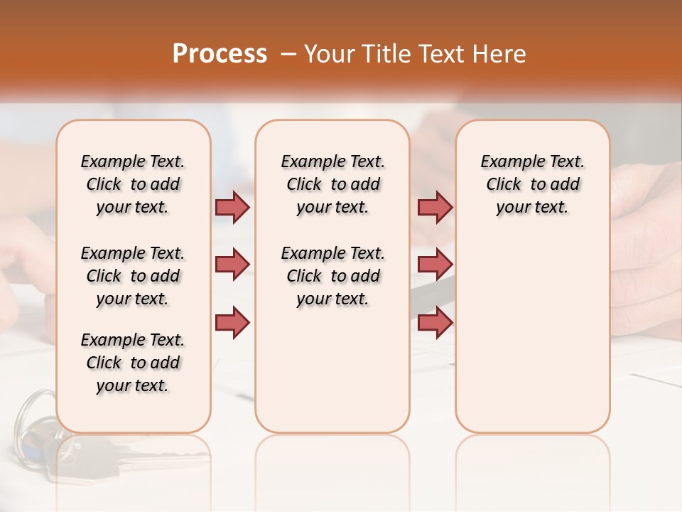 A Group Of People Sitting Around A Table With Keys PowerPoint Template