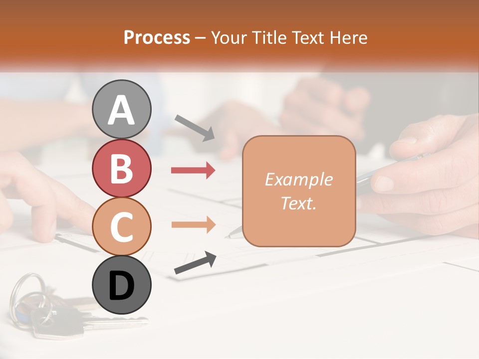 A Group Of People Sitting Around A Table With Keys PowerPoint Template