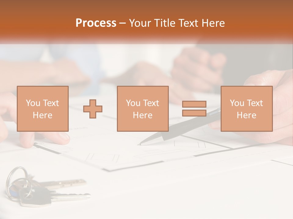 A Group Of People Sitting Around A Table With Keys PowerPoint Template