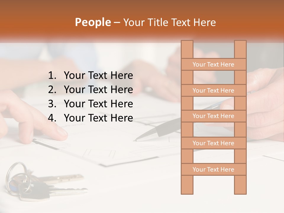 A Group Of People Sitting Around A Table With Keys PowerPoint Template