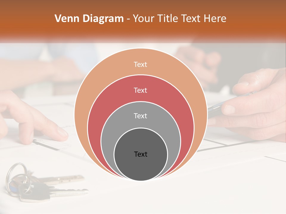 A Group Of People Sitting Around A Table With Keys PowerPoint Template