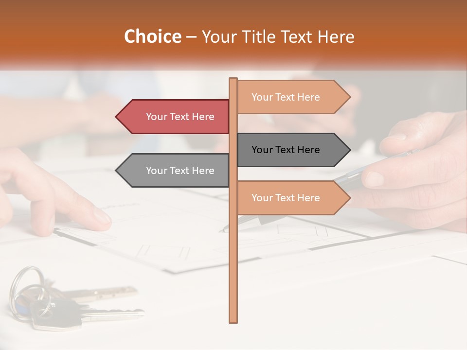 A Group Of People Sitting Around A Table With Keys PowerPoint Template