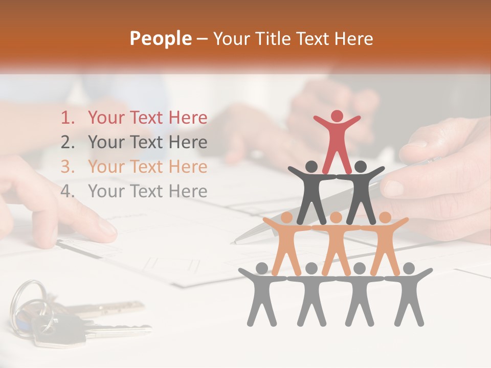 A Group Of People Sitting Around A Table With Keys PowerPoint Template