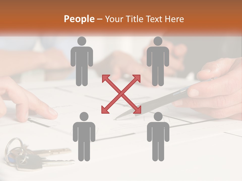 A Group Of People Sitting Around A Table With Keys PowerPoint Template