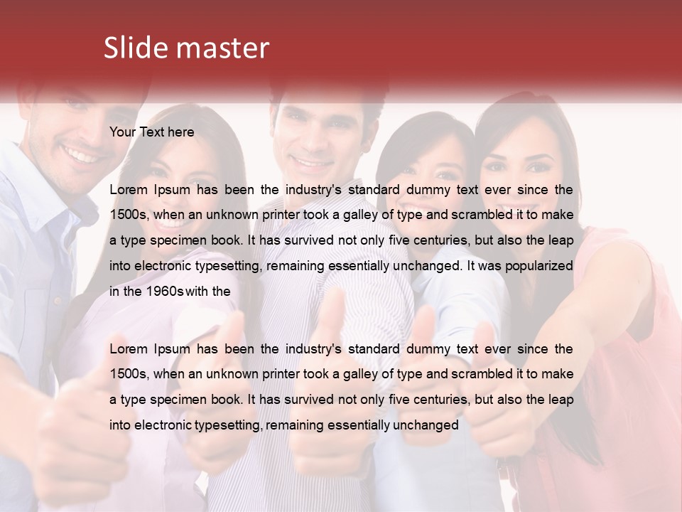 A Group Of People Giving Thumbs Up PowerPoint Template