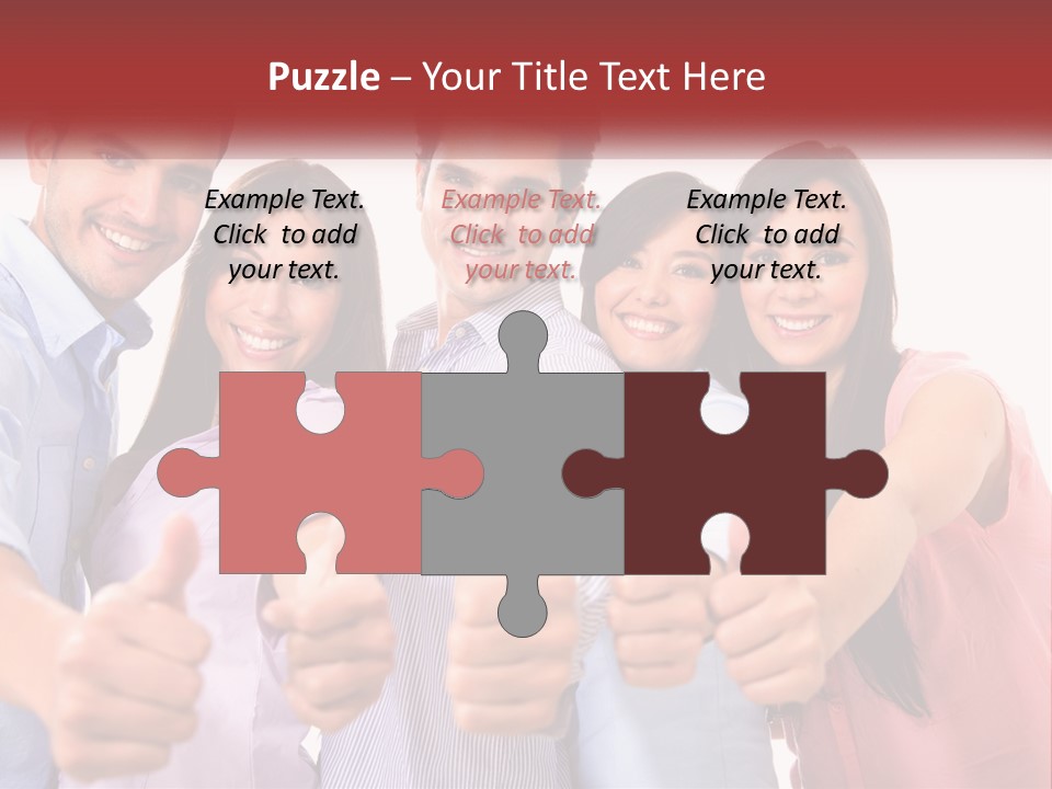 A Group Of People Giving Thumbs Up PowerPoint Template