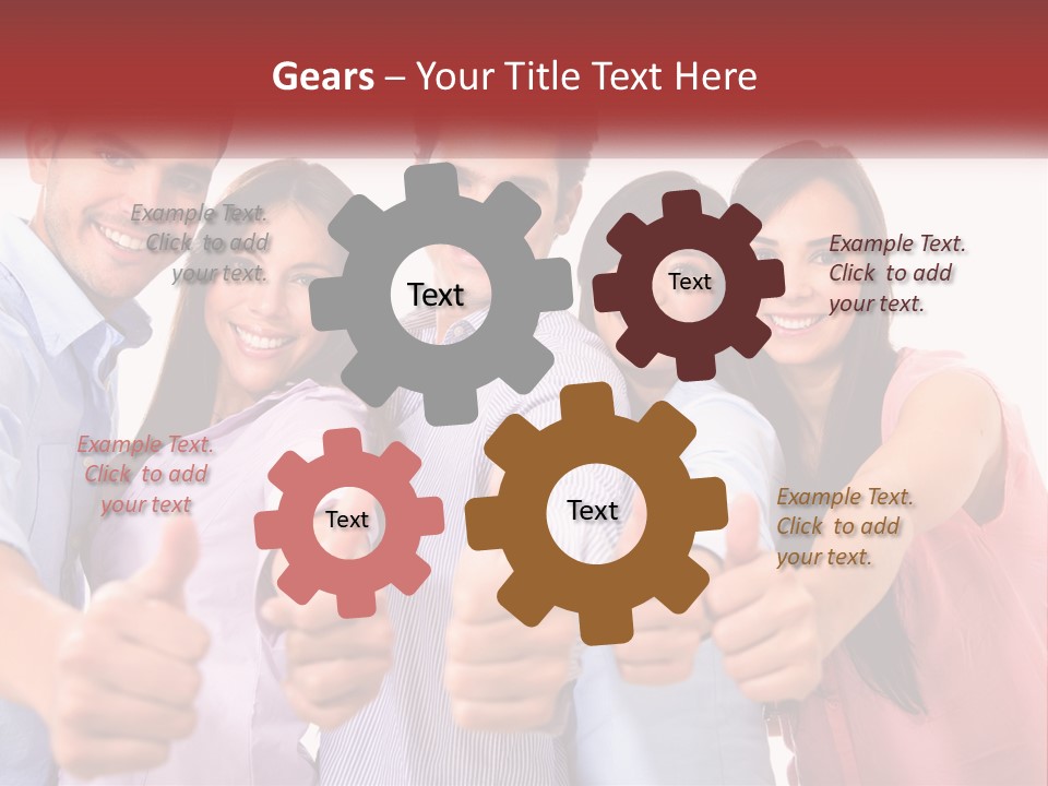 A Group Of People Giving Thumbs Up PowerPoint Template