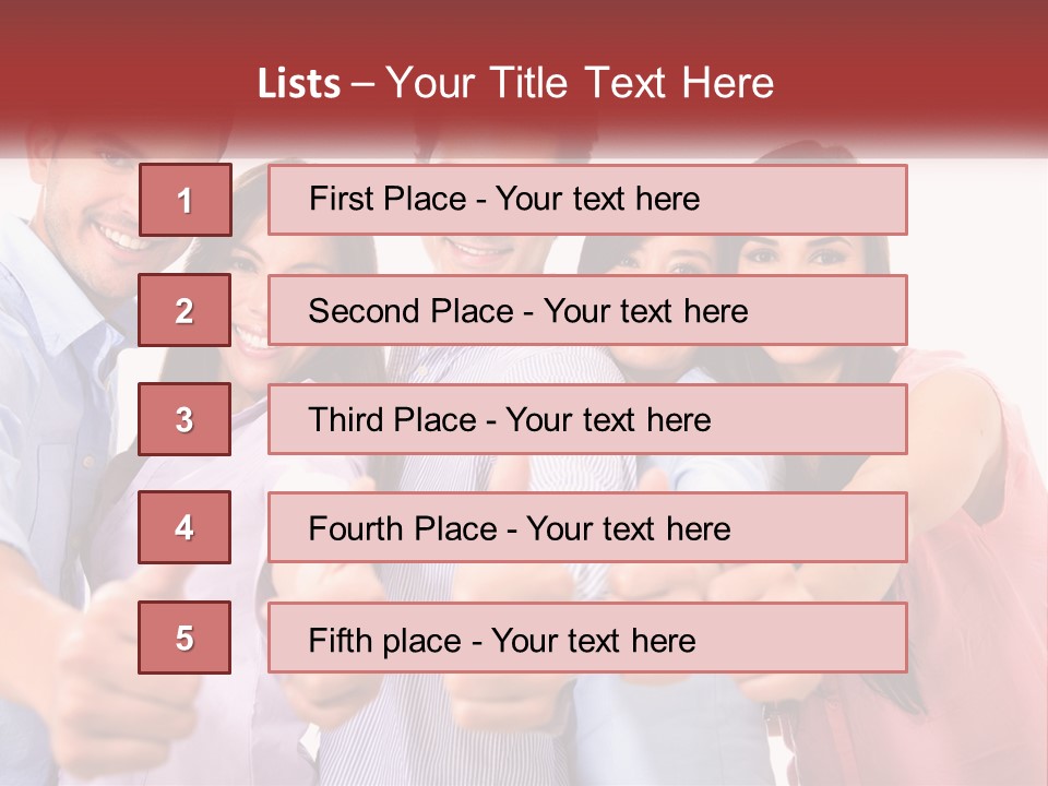 A Group Of People Giving Thumbs Up PowerPoint Template