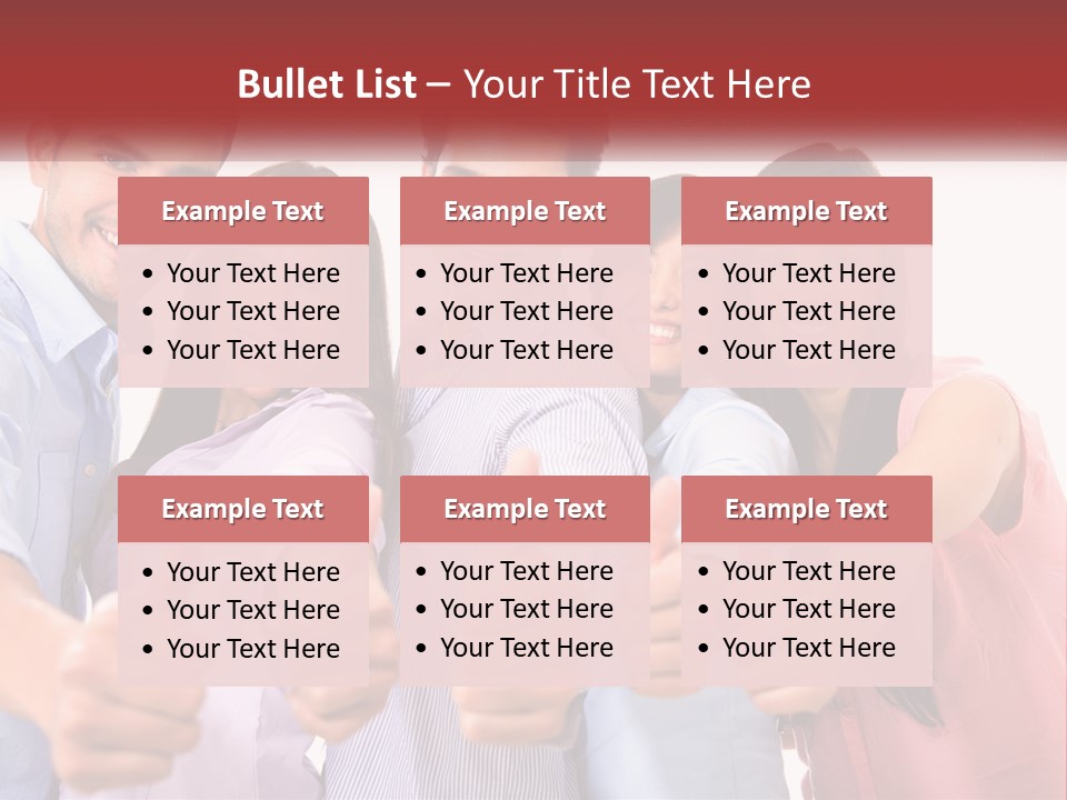 A Group Of People Giving Thumbs Up PowerPoint Template