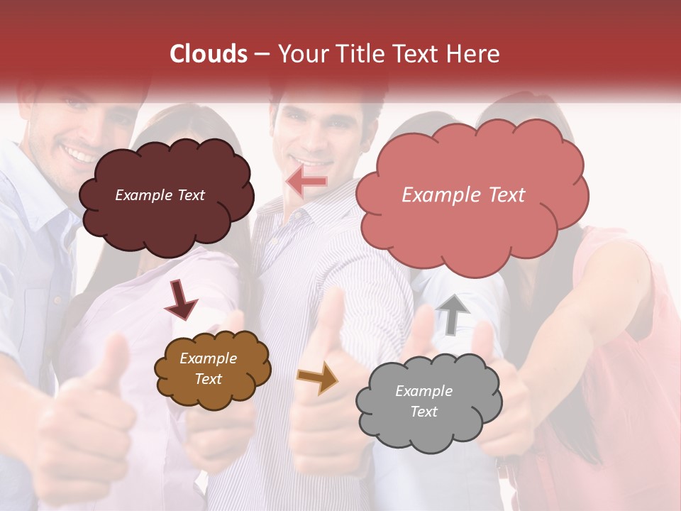 A Group Of People Giving Thumbs Up PowerPoint Template