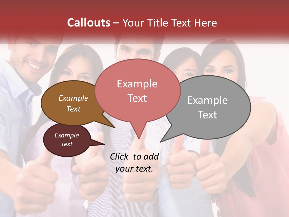 A Group Of People Giving Thumbs Up PowerPoint Template