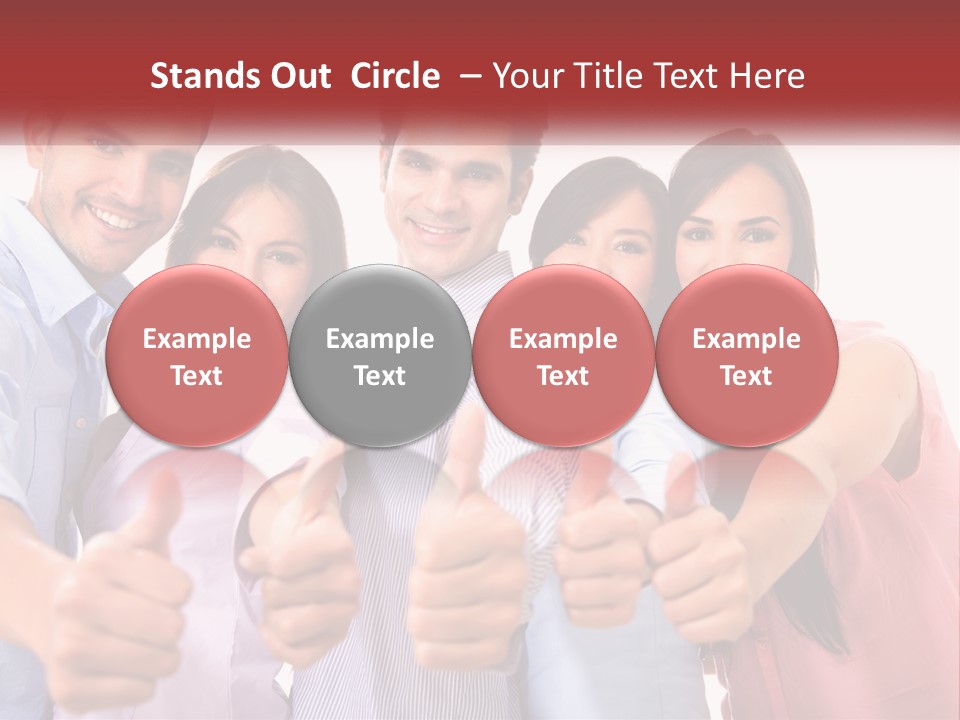 A Group Of People Giving Thumbs Up PowerPoint Template