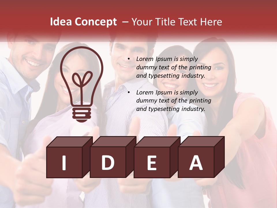 A Group Of People Giving Thumbs Up PowerPoint Template