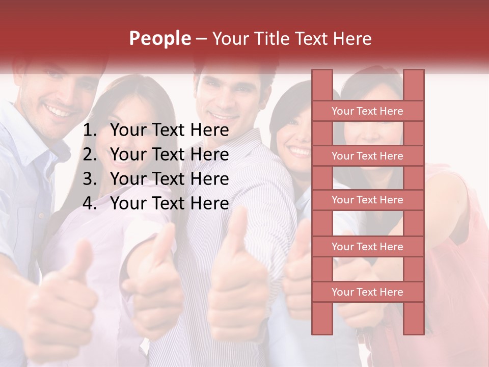 A Group Of People Giving Thumbs Up PowerPoint Template
