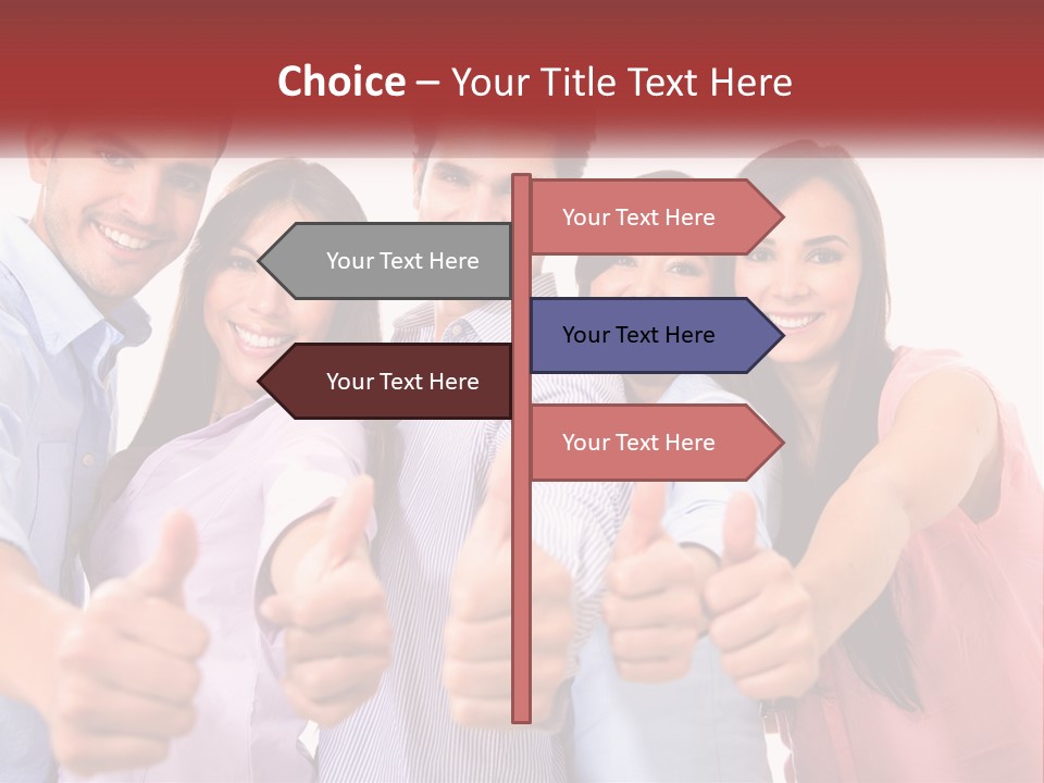 A Group Of People Giving Thumbs Up PowerPoint Template
