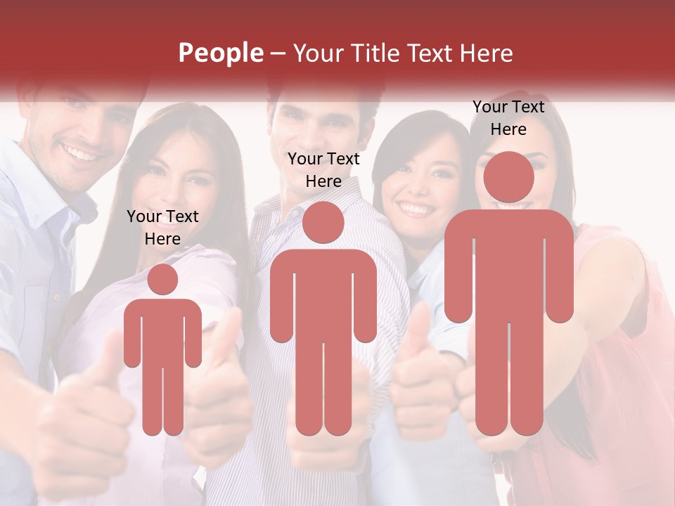 A Group Of People Giving Thumbs Up PowerPoint Template
