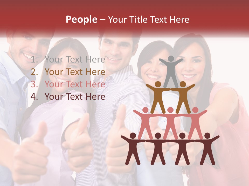 A Group Of People Giving Thumbs Up PowerPoint Template