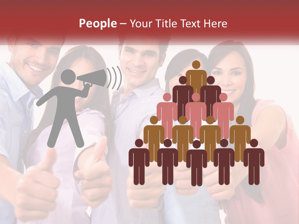 A Group Of People Giving Thumbs Up PowerPoint Template