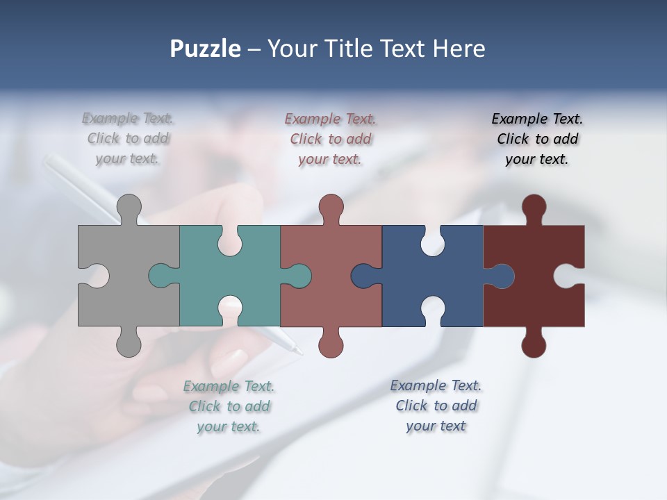 A Person Writing On A Piece Of Paper With A Pen PowerPoint Template