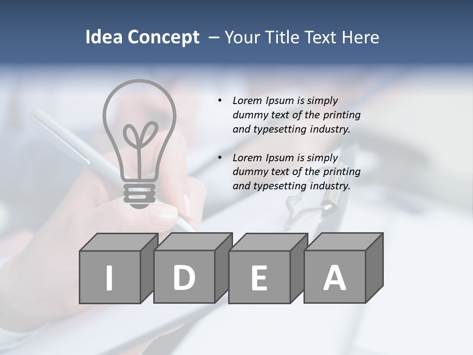 A Person Writing On A Piece Of Paper With A Pen PowerPoint Template