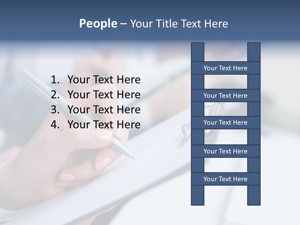 A Person Writing On A Piece Of Paper With A Pen PowerPoint Template