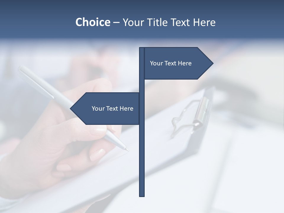 A Person Writing On A Piece Of Paper With A Pen PowerPoint Template