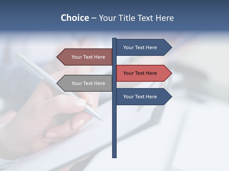 A Person Writing On A Piece Of Paper With A Pen PowerPoint Template
