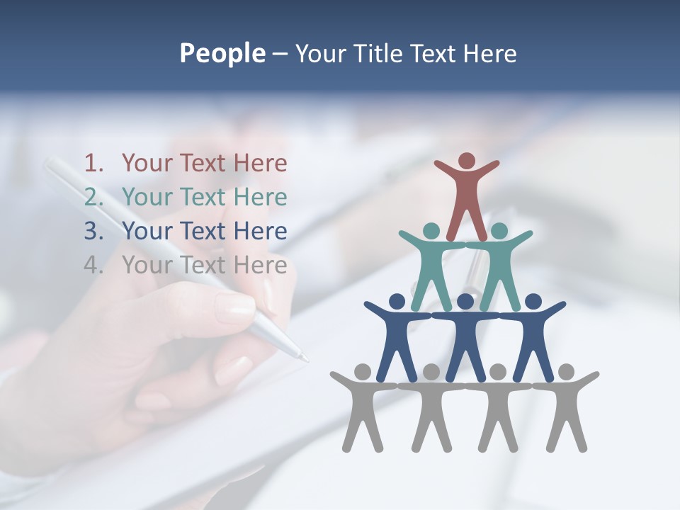 A Person Writing On A Piece Of Paper With A Pen PowerPoint Template