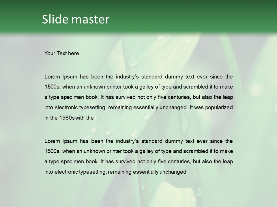 A Green Plant With Drops Of Water On It PowerPoint Template