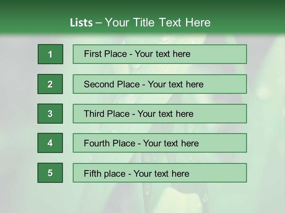 A Green Plant With Drops Of Water On It PowerPoint Template