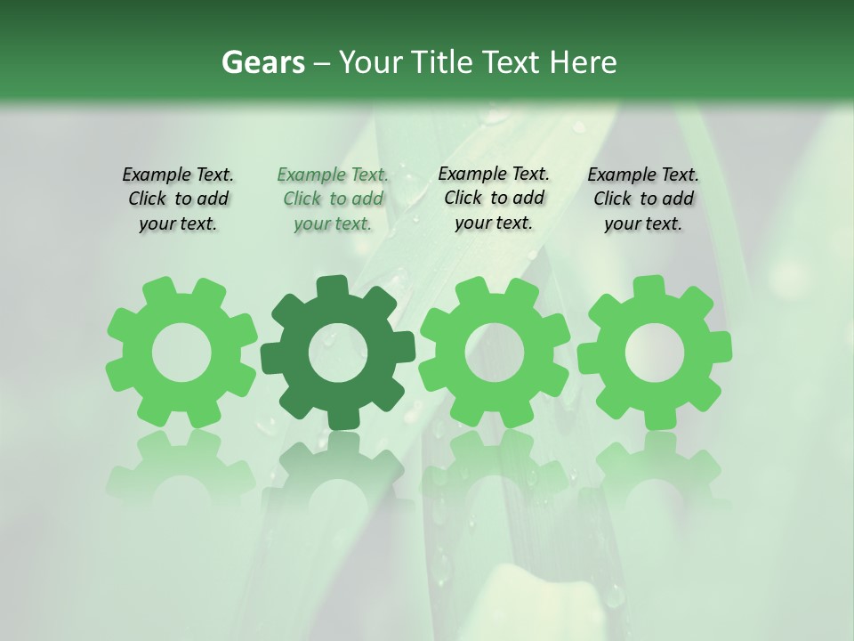 A Green Plant With Drops Of Water On It PowerPoint Template