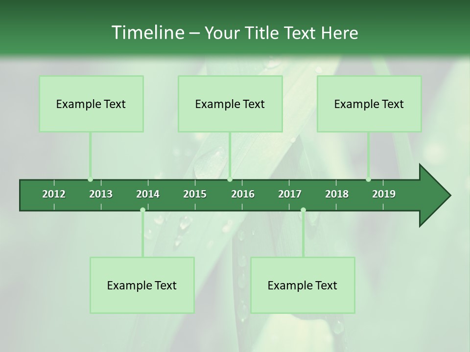 A Green Plant With Drops Of Water On It PowerPoint Template