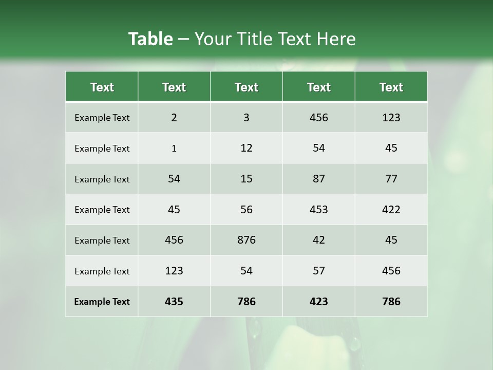 A Green Plant With Drops Of Water On It PowerPoint Template