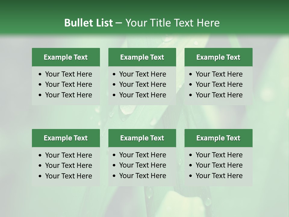 A Green Plant With Drops Of Water On It PowerPoint Template
