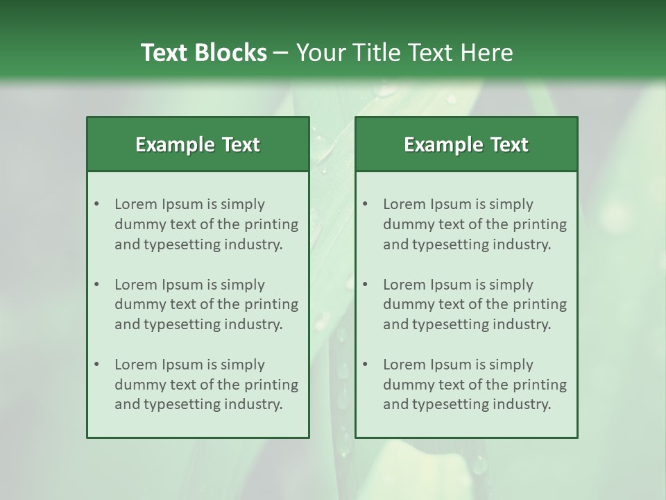 A Green Plant With Drops Of Water On It PowerPoint Template