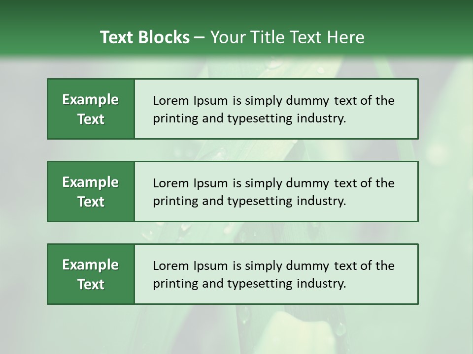 A Green Plant With Drops Of Water On It PowerPoint Template
