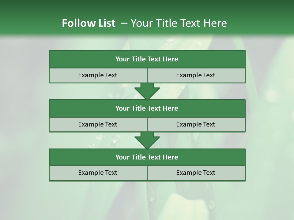 A Green Plant With Drops Of Water On It PowerPoint Template