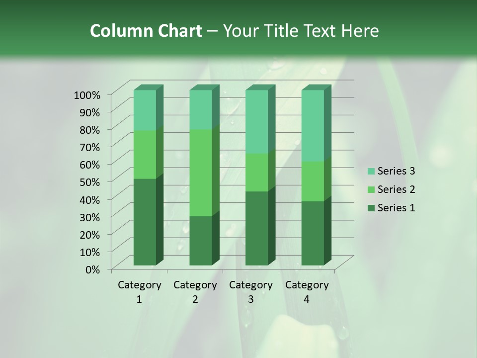 A Green Plant With Drops Of Water On It PowerPoint Template