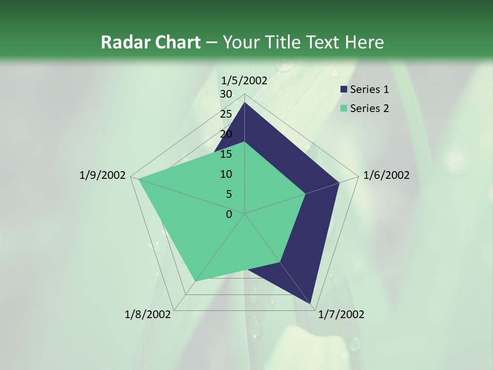 A Green Plant With Drops Of Water On It PowerPoint Template