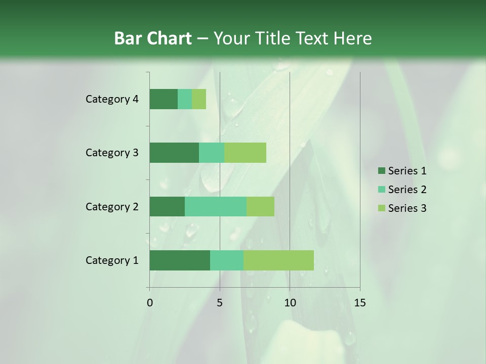 A Green Plant With Drops Of Water On It PowerPoint Template